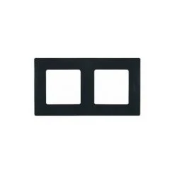 LEGRAND PLAQUE LAQUÉE 2 POSTES NILOÉ NOIR FINITION ONYX LEG96711