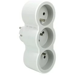 LEGRAND 049433 FICHE MULTIPRISE AVEC 3 PRISES FRONTALES AVEC TERRE-BLANC ET GRIS CLAIR, INCOLORE, TAILLE UNIQUE