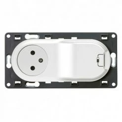 Legrand 200236 Prise Céliane Surface + Chargeur Usb Avec Plaque + Boite 1 Poste - Blanc