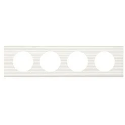 LEGRAND LEG69014 SÉRIE LES MATIÈRES - PLAQUE CÉLIANE 4 POSTES CORIAN CANNELÉ