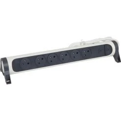 Bloc Multiprise Rotatif 6 Prises Disjoncteur Et Indicateur De Charge Legrand - Blanc Et Gris Foncé