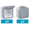 LOT 4 PRISES DE COURANT 2P+T ET 2 INTERRUPTEURS VA ET VIENT ÉTANCHE COMPLET GRIS IP55 AVEC COMPOSANTS LEGRAND PLEXO 2 LOT 4 PRISES DE COURANT 2P+T ET 2 INTERRUPTEURS VA ET VIENT ÉTANCHE COMPLET GRIS IP55 AVEC COMPOSANTS LEGRAND PLEXO -LEGRAND Soldes 65990474 1