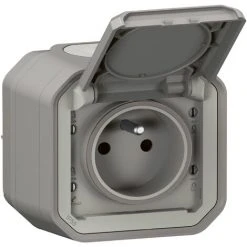 Prise De Courant 2P+T Plexo Complet Saillie Gris / Legrand