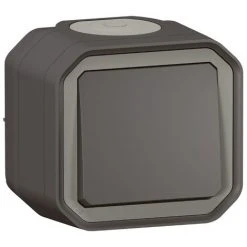 Interrupteur Ou Va-et-vient 10AX 250V Plexo Complet Saillie Anthracite / Legrand