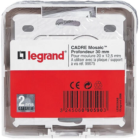 LEGRAND Cadre saillie profondeur 30mm pour 2 modules Mosaic - Blanc LEGRAND Cadre Saillie Profondeur 30mm Pour 2 Modules Mosaic - Blanc -LEGRAND Soldes 68598954 1