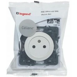 LEGRAND Prise De Courant Avec Terre Céliane Surface - Blanc
