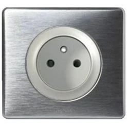 LEGRAND CÉLIANE PRISE DE COURANT 2P+T COMPLET ANODISÉ ALU