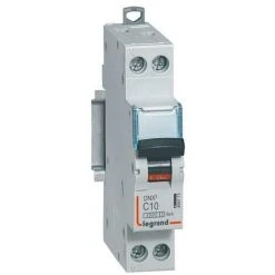 LEGRAND LOT DE 10 Disjoncteurs Phase+Neutre DNX³4500 6kA Arrivée Et Sortie Borne à Vis - 1P+N 230V~ 10A Courbe C - 1 Module -406773