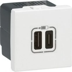 Prise Double De Charge USB Type A + USB Type C MOSAIC - Legrand