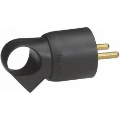 LEGRAND Fiche Plastique 2P+T 16A à Anneau Avec étiquette Avec Gencod - Noir