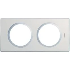 LEGRAND Plaque Céliane Matières 2 Postes - Finition Verre Miroir