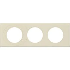 LEGRAND Plaque Céliane Matières 3 Postes - Finition Cuir Perle Couture