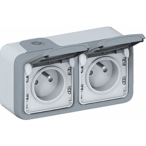 LEGRAND Double prise de courant avec terre Plexo apparent horizontal - Gris LEGRAND Double Prise De Courant Avec Terre Plexo Apparent Horizontal - Gris -LEGRAND Soldes 7833641 1
