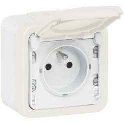 LEGRAND Prise De Courant Et Volet De Protection IP 55 Plexo Complet Apparent - Blanc