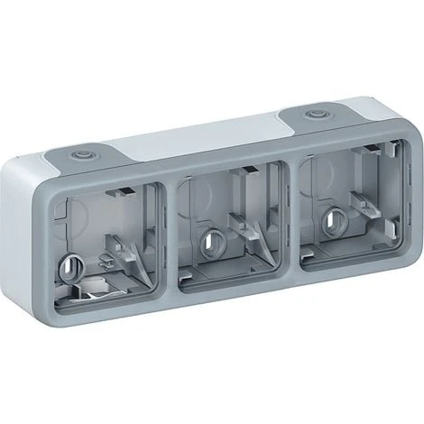 LEGRAND Boîtier Plexo 3 postes horizontal - Pour montage en saillie - Gris LEGRAND Boîtier Plexo 3 Postes Horizontal - Pour Montage En Saillie - Gris -LEGRAND Soldes 7833664 1