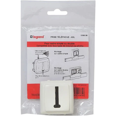 LEGRAND Prise téléphone pour moulure Appareillage Saillie - 8 contacts en T - Blanc LEGRAND Prise Téléphone Pour Moulure Appareillage Saillie - 8 Contacts En T - Blanc -LEGRAND Soldes 7834160 1