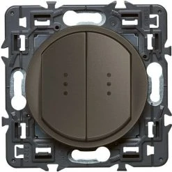 LEGRAND Double Interrupteur/va-et-vient Lumineux (voyant Fourni) Céliane Soft - Graphite