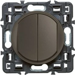 LEGRAND Double Interrupteur Ou Va-et-vient Céliane Soft - 10A - Graphite