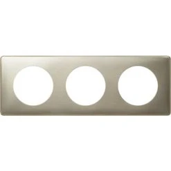 LEGRAND Plaque Céliane - Métal Titane - 3 Postes