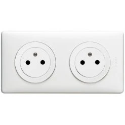 LEGRAND Double Prise De Courant Céliane Surface Avec Plaque + Cadre Saillie - Blanc
