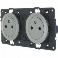 LEGRAND Prise Précablée Surface 2x2 P+T 16A - Complet Titane - Titane