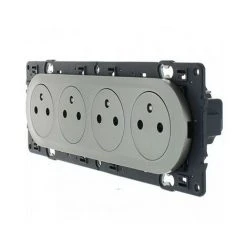 LEGRAND Prise Précablée Surface 4x2 P+T 16A - Complet Titane - Titane