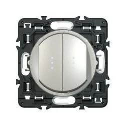 LEGRAND Double Va-et-vient Complet à Voyant Céliane - 10A - Titane - Titane