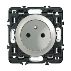 LEGRAND Prise Borne Automatique Complet Céliane Non Affleurante - 2P+T 16A - Titane - Titane