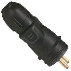 LEGRAND - Fiche Mâle Automatique En Caoutchouc - 2 Phases + Terre - Noir