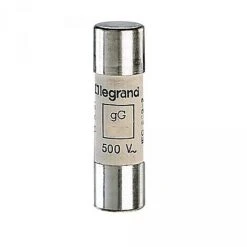 Legrand 014306 - Fusible Cylindrique GG 6A 14x51mm 500V - Sans Percuteur - Noir